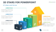 Four Cubes and Arrow for PowerPoint