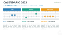 Calendario 2023 para PowerPoint - 3 Meses (Trimestres) - Diapositiva #36