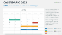 Calendario para PowerPoint - Abril 2023