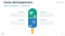 Popsicle-themed infographic for PowerPoint and Google Slides, split into two sections to represent contrasting concepts, ideas, or marketing strategies.