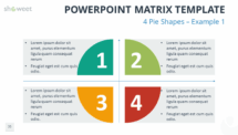 Free Matrix for PowerPoint with 4-Pie Shapes