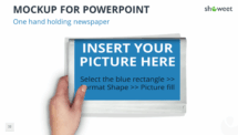 Mockup templates for PowerPoint - 1 Hand Holding Newspaper