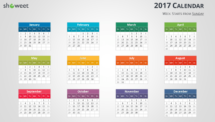 Free 2017 Calendar for PowerPoint - Week starts Sunday