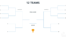Tournament Bracket Template for PowerPoint with 2 Sides - 12 Teams