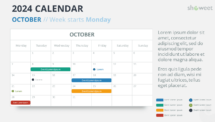 2024 October Calendar Layout, Monday Start