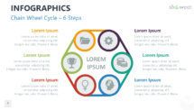 PowerPoint Infographic Element - Chain Wheel Cycle with 6 Steps