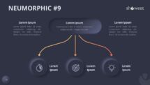 Slide 9 of Neumorphic diagram with dark background, enhancing visual impact