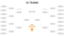 Tournament Bracket Template for PowerPoint with 2 Sides - 16 Teams
