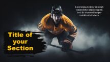 Cinematic Ice Hockey PowerPoint Template Cover Slide