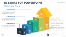 Four Cubes and Arrow for PowerPoint
