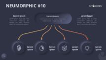 Slide 10 of Neumorphic diagram with dark background, enhancing visual impact