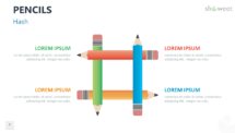 Pencils Infographics for PowerPoint - Hash
