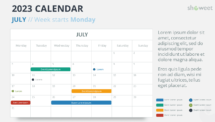 2023 Calendar for PowerPoint and Google Slides - July 2023