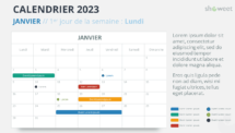 Calendrier PowerPoint - Janvier 2023