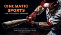Cinematic Baseball PowerPoint Template Cover Slide