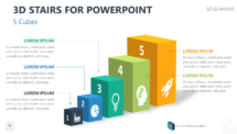 3D Stairs - Five Cubes for PowerPoint
