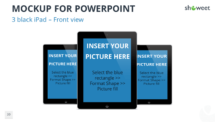 Mockup templates for PowerPoint - 3 Black iPad