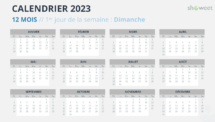 Calendrier 2023 PowerPoint - 12 Mois (Année) - Diapositive #8