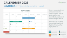 Calendrier PowerPoint - Novembre 2023