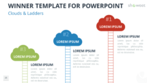 Winner Template for PowerPoint with Clouds and Ladders