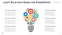 Light Bulb with Gears for PowerPoint