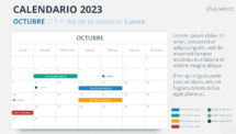 Calendario para PowerPoint - Octubre 2023