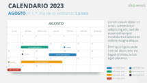 Calendario para PowerPoint - Agosto 2023