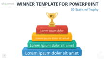 Winner Template for PowerPoint with 3D Stairs and Trophy