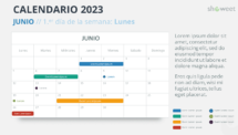 Calendario para PowerPoint - Junio 2023