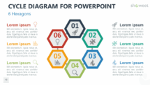 Cycle Diagram for PowerPoint - 6 Hexagons
