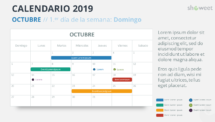 Calendario 2019 PowerPoint - OCTUBRE - 1.er Día de la Semana Domingo