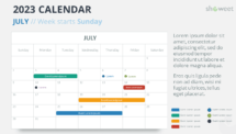 2023 Calendar for PowerPoint and Google Slides - July 2023