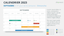 Calendrier PowerPoint - Septembre 2023