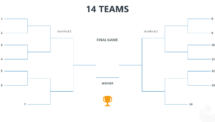 Tournament Bracket Template for PowerPoint with 2 Sides - 14 Teams