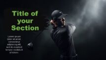 Cinematic Golf PowerPoint Template Cover Slide