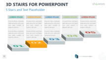 5 Stairs and Text Placeholder for PowerPoint