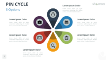 Pin Cycle Diagram featuring 6 options for PowerPoint and Google Slides, perfect for illustrating a six-step sequence or project phases.