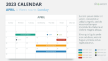 2023 Calendar for PowerPoint and Google Slides - April 2023