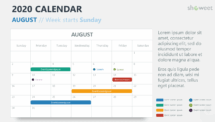 August 2020 PowerPoint Template - Week Starts Sunday