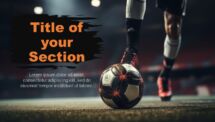 Cinematic Soccer PowerPoint Template Cover Slide