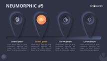 Slide 5 of Neumorphic diagram with dark background, enhancing visual impact