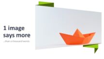 Origami PowerPoint Template - Image and Title (Light Background)