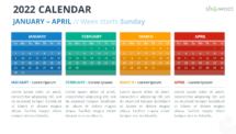 Calendar 2022 for PowerPoint - 4 Months