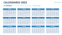 Calendario 2023 para PowerPoint - 12 Meses (1 Año) - Diapositiva #3