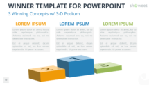 Winner Template for PowerPoint with 3 Winning Concepts and 3D Podium