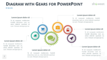 6 Gears Diagrams for PowerPoint