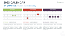 2023 Calendar for PowerPoint and Google Slides - 3 Months, 4th Quarter - Slide 33