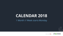 Calendar 2018 - 1 Month (Week Starts Monday)