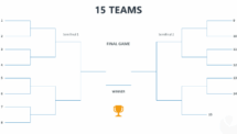 Tournament Bracket Template for PowerPoint with 2 Sides - 15 Teams