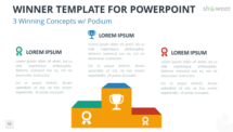 Winner Template for PowerPoint with 3 Winning Concepts and Podium